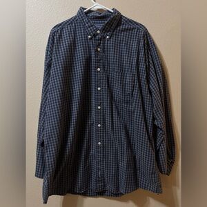 American Eagle Outfitters Shirt Men's XL Blue Plaid Long Sleeve Button Down
